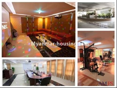 မြန်မာအိမ်ခြံမြေ - ငှားရန် property - No.4538 - ဗိုလ်တစ်ထောင်တွင် ရန်ကုန်မြစ်ဗျူးမြင်ရသော အပေါ်ဆုံးလွှာ ငှားရန်ရှိသည်။gym and reception view