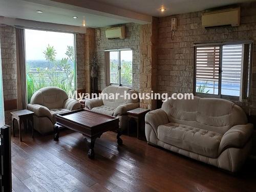 ミャンマー不動産 - 賃貸物件 - No.4540 - Duplex Pent House with amazing Yangon View for rent in 9 Mile, Mayangon! - living room view