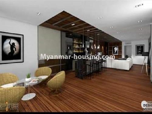 Myanmar real estate - for rent property - No.4543 - New Modern Landed House with swimming pool and gym in the compound for rent in Thin Gann Gyun! - dining area and relexation area