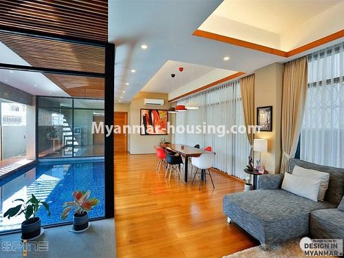 ミャンマー不動産 - 賃貸物件 - No.4543 - New Modern Landed House with swimming pool and gym in the compound for rent in Thin Gann Gyun! - interior decoration view
