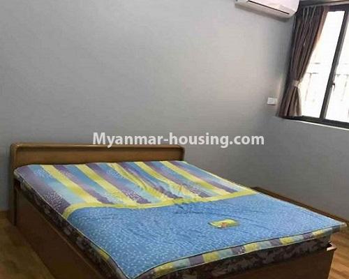 ミャンマー不動産 - 賃貸物件 - No.4547 - Large furnished Time Min Yae Kyaw Swar condominium room for rent in Ahlone! - bedroom 1