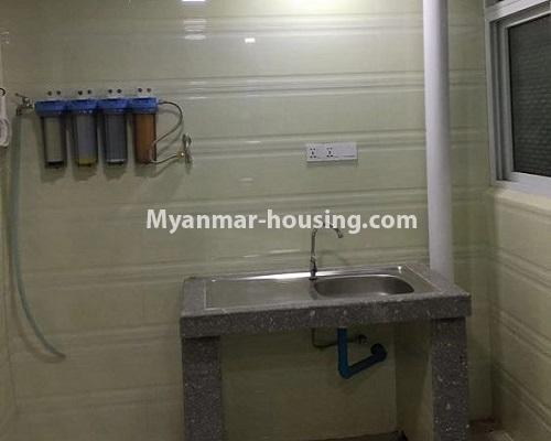 Myanmar real estate - for rent property - No.4547 - Large furnished Time Min Yae Kyaw Swar condominium room for rent in Ahlone! - basin and water fitter view