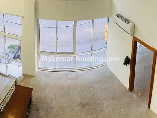 Myanmar real estate - for rent property - No.4548 - Decorated ground floor and half mezzanine for rent in Mayangone! - ground floor front side view