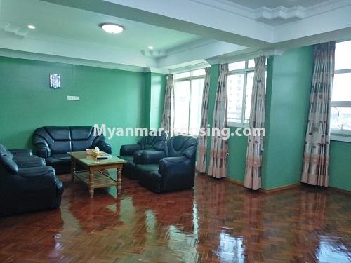 ミャンマー不動産 - 賃貸物件 - No.4550 - Furnished Kyaw City condominium room for rent in the Yangon Downtown Area! - another view of lliving view