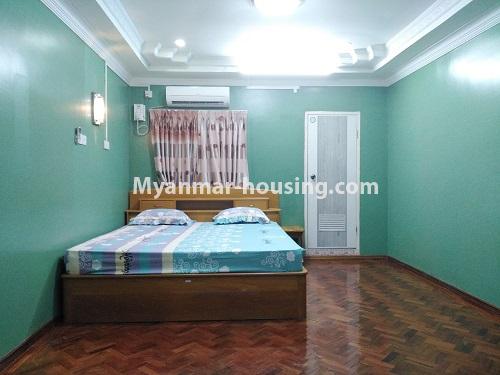 Myanmar real estate - for rent property - No.4550 - Furnished Kyaw City condominium room for rent in the Yangon Downtown Area! - master bedroom view