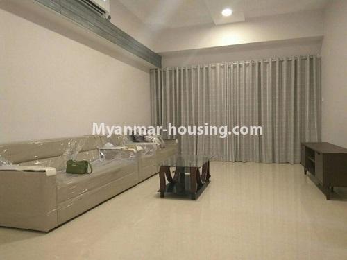 Myanmar real estate - for rent property - No.4554 - Hill Top Vista 15th floor with view for rent in Ahlone! - living room view