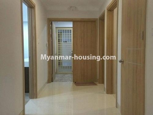 Myanmar real estate - for rent property - No.4554 - Hill Top Vista 15th floor with view for rent in Ahlone! - corridor view