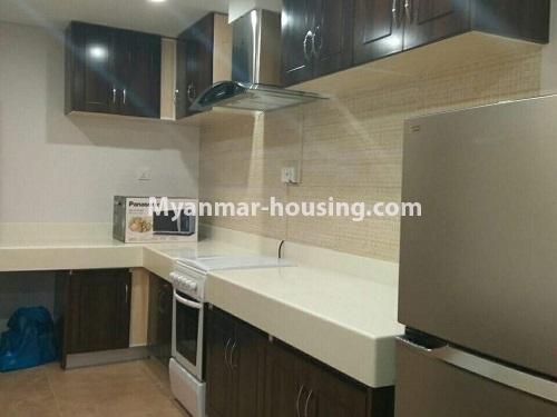 Myanmar real estate - for rent property - No.4554 - Hill Top Vista 15th floor with view for rent in Ahlone! - kitchen view