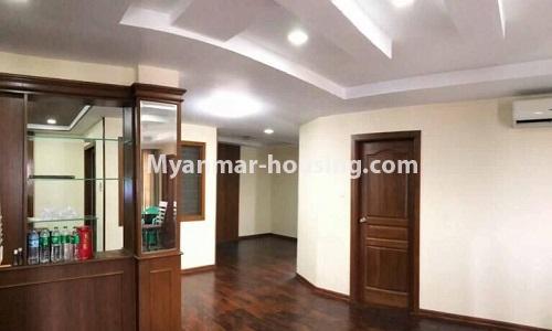 Myanmar real estate - for rent property - No.4558 - Kan Yeik Thar Condo near Kan Daw Gyi Park for rent in Mingalar Taung Nyunt! - living room area view