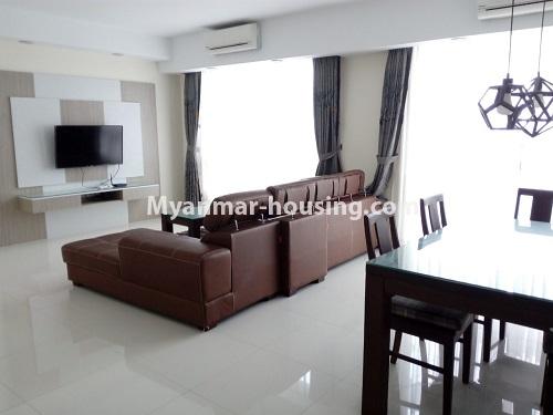 ミャンマー不動産 - 賃貸物件 - No.4559 - Duplex 4 bedrooms Star City Condo room for rent in Thanlyin! - Living room view