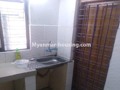 Myanmar real estate - for rent property - No.4560 - First floor apartment room for rent in Ye Kyaw, Pazundaung! - kitchen and emergency door