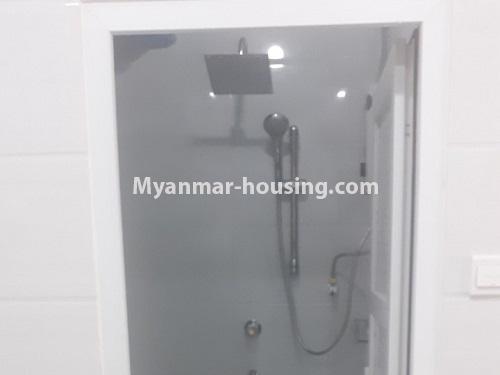 Myanmar real estate - for rent property - No.4561 - Furnished Mini Condominium room for rent near Junction City, Pabedan! - common bathroom