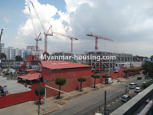 Myanmar real estate - for rent property - No.4563 - Decorated new condominium room for rent in the central of Yangon! - outside view from balcony
