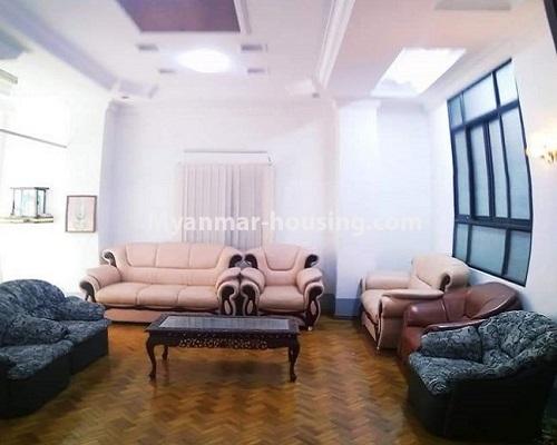 缅甸房地产 - 出租物件 - No.4567 - Large first floor condominium room for rent in Pazundaung! - another view of living room