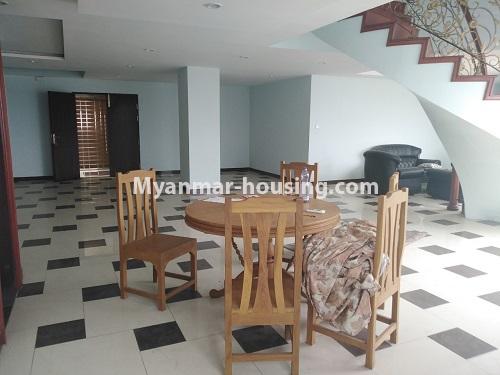 缅甸房地产 - 出租物件 - No.4569 - Four bedrooms duplex penthouse with Hlaing River View for rent in Lanmadaw! - dining area view