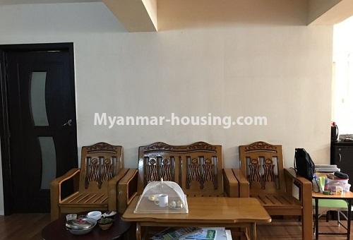 Myanmar real estate - for rent property - No.4572 - Large apartment room for rent in Yangon Downtown. - living room view