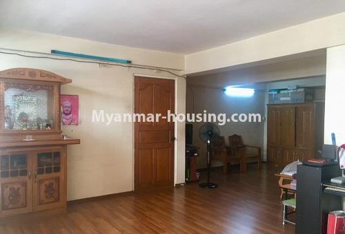 Myanmar real estate - for rent property - No.4572 - Large apartment room for rent in Yangon Downtown. - another view of living room area