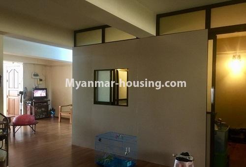 Myanmar real estate - for rent property - No.4572 - Large apartment room for rent in Yangon Downtown. - another view of living room area