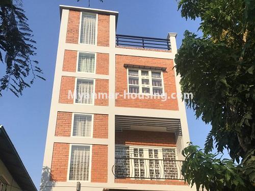Myanmar real estate - for rent property - No.4573 - Half and three storey building on Sit Taung Street, North Dagon! - upper view of the building