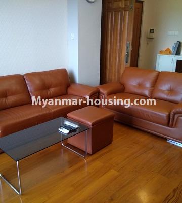 ミャンマー不動産 - 賃貸物件 - No.4577 - Nice furnished Diamond Crown Condominium room for rent in Dagon! - anothr view of living room