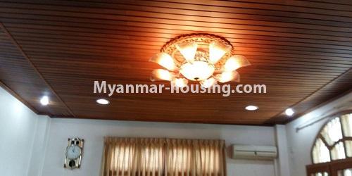 缅甸房地产 - 出租物件 - No.4579 - Four storey landed house for office or company for rent near Tarmway Ocean! - ceiling view