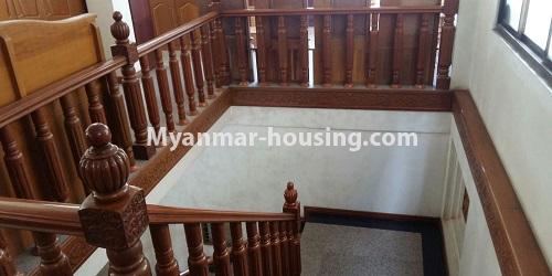 Myanmar real estate - for rent property - No.4579 - Four storey landed house for office or company for rent near Tarmway Ocean! - stair view