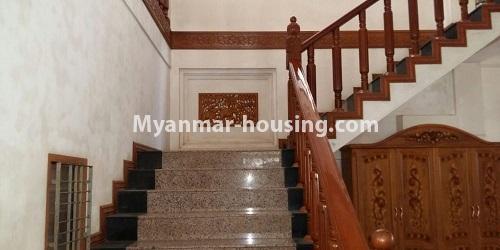 Myanmar real estate - for rent property - No.4579 - Four storey landed house for office or company for rent near Tarmway Ocean! - another view of stair