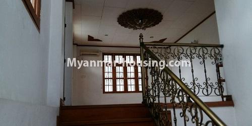 Myanmar real estate - for rent property - No.4579 - Four storey landed house for office or company for rent near Tarmway Ocean! - another view of stair