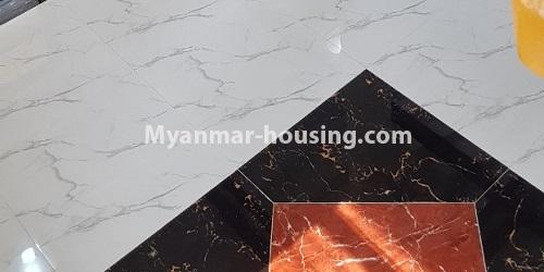 Myanmar real estate - for rent property - No.4580 - Nice landed house for rent in Shwe Pyi Thar! - downstairs tiled flooring view