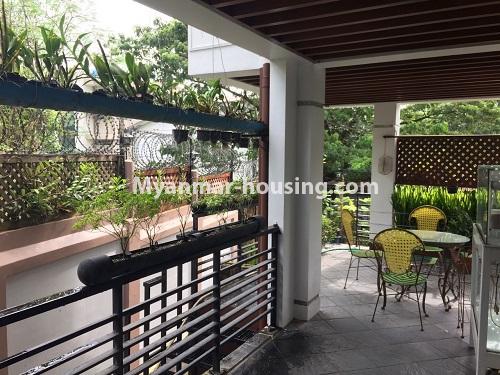 Myanmar real estate - for rent property - No.4581 - Half and two storey landed with four bedrooms for rent near Kandawgyi Park, Bahan! - balcony view