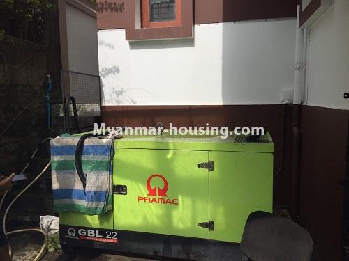 Myanmar real estate - for rent property - No.4581 - Half and two storey landed with four bedrooms for rent near Kandawgyi Park, Bahan! - generator view