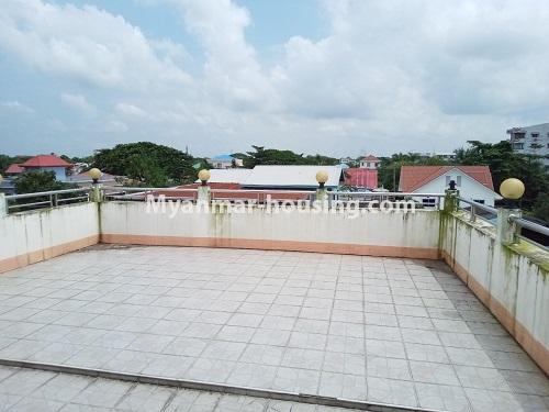 Myanmar real estate - for rent property - No.4583 - Furnished half and two storey landed house for rent in North Dagon! - top floor patio view
