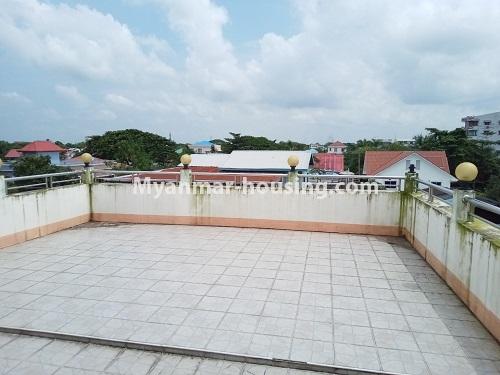 ミャンマー不動産 - 賃貸物件 - No.4583 - Furnished half and two storey landed house for rent in North Dagon! - top floor patio view