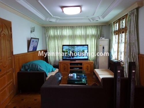 Myanmar real estate - for rent property - No.4583 - Furnished half and two storey landed house for rent in North Dagon! - lift entrance view