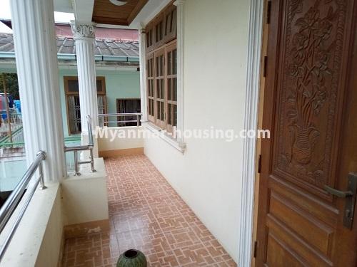 Myanmar real estate - for rent property - No.4583 - Furnished half and two storey landed house for rent in North Dagon! - first floor balcony view