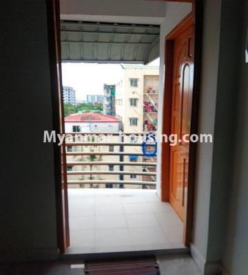 Myanmar real estate - for rent property - No.4585 - Apartment room with two bedrooms for rent in Hlaing! - balcony view