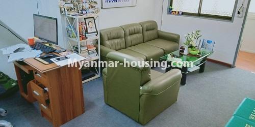 Myanmar real estate - for rent property - No.4592 - First floor apartment room for rent near Kyaikkasan Road, Tarmway!  - living room view