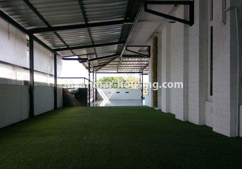 缅甸房地产 - 出租物件 - No.4596 - Decorated four storey landed house with 25 bedrooms for rent in Bahan! - top floor fake lawn view