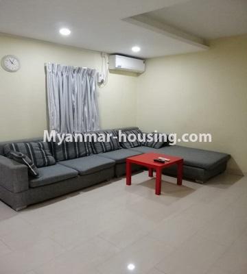 Myanmar real estate - for rent property - No.4599 - Muditar Condominium Small furnished room for rent in Mayangone! - living room view