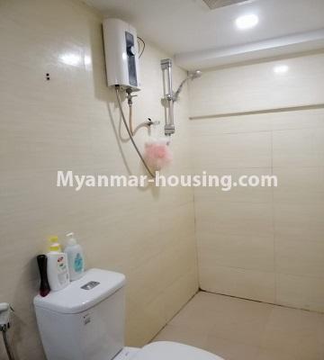 မြန်မာအိမ်ခြံမြေ - ငှားရန် property - No.4599 - မရမ်းကုန်း မုဒိတာကွန်ဒိုတွင် ပရိဘောဂပါပြီး အခန်းကျင်း ငှားရန်ရှိသည်။bathroom view