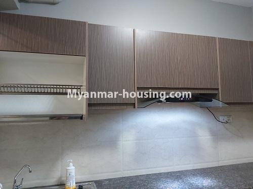 Myanmar real estate - for rent property - No.4600 - Fully furnished condominium room for rent in 7 mile, Mayangone! - kitchen view