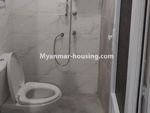 Myanmar real estate - for rent property - No.4600 - Fully furnished condominium room for rent in 7 mile, Mayangone! - bathroom view