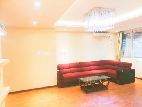 Myanmar real estate - for rent property - No.4601 - Decorated and furnished mini condominium room for rent in Kamaryut! - living room view