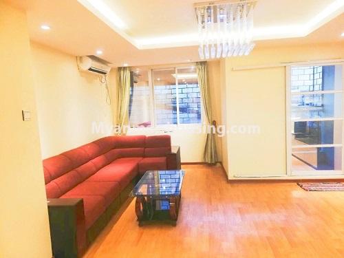 Myanmar real estate - for rent property - No.4601 - Decorated and furnished mini condominium room for rent in Kamaryut! - another view of living room
