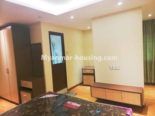 Myanmar real estate - for rent property - No.4601 - Decorated and furnished mini condominium room for rent in Kamaryut! - master bedroom view
