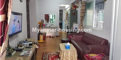 Myanmar real estate - for rent property - No.4603 - Furnished mini condominium room for rent in Botahtaung - living room view