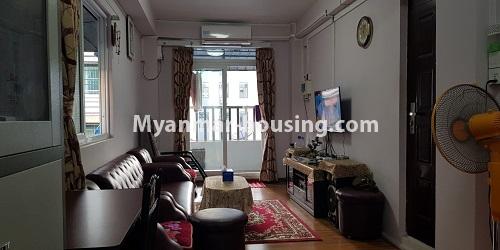缅甸房地产 - 出租物件 - No.4603 - Furnished mini condominium room for rent in Botahtaung - anothr view of living room