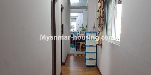 Myanmar real estate - for rent property - No.4603 - Furnished mini condominium room for rent in Botahtaung - corridor view