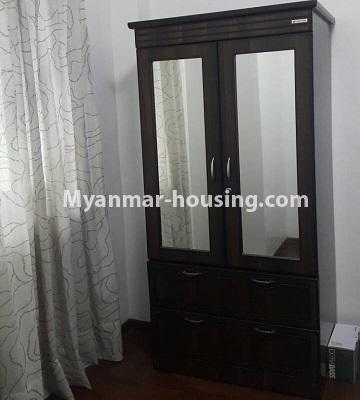 Myanmar real estate - for rent property - No.4606 - Furnished apartment for rent in War War Win Housing, Yankin! - wardrobe in bedroom