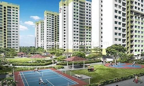 ミャンマー不動産 - 賃貸物件 - No.4608 - Ayar Chan Thar condominium room for rent in Dagon Seikkan! - Ayar Chan Thar compound view